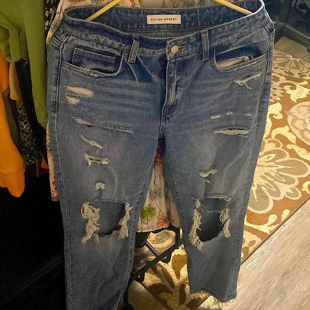 Flying Monkey distressed jeans